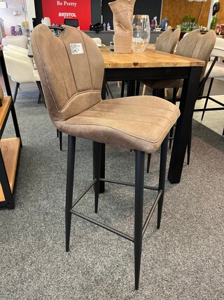 4x Barkruk Rose, microvezel, taupe
